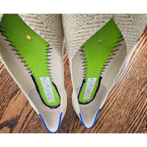 Rothy's The Flat Ballet Gold Slip On Round Toe Size 6 - Picture 3 of 9